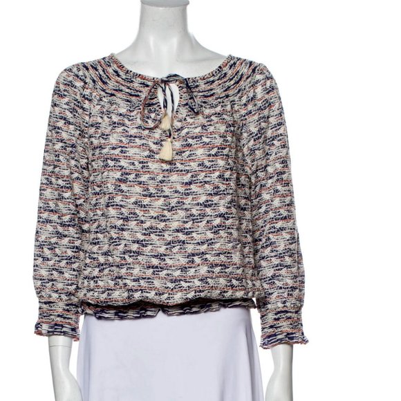 Tory Burch Printed Long Sleeve Top - Picture 1 of 5